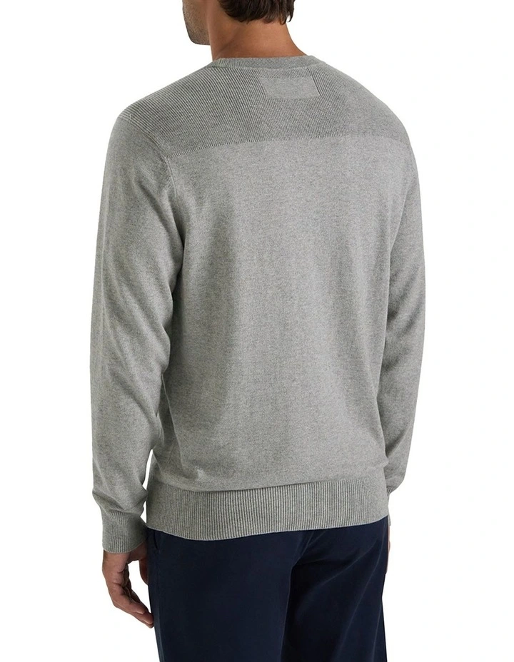 Wester Crew Knit in Light Grey Melange image 2