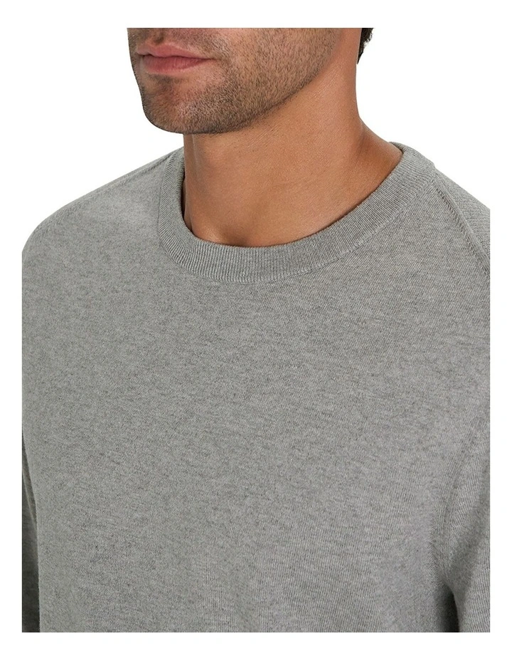 Wester Crew Knit in Light Grey Melange image 3