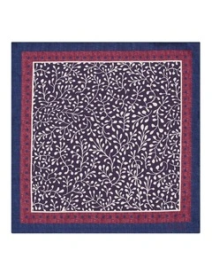 Baltimore Pocket Square in Navy Maroon