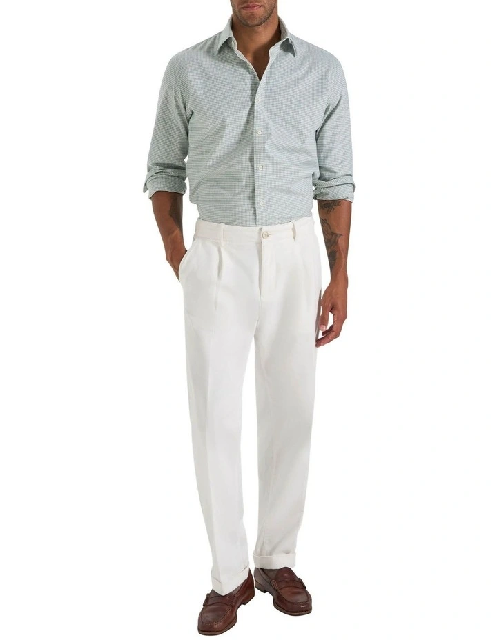 Brosnan Mini Check Shirt in Arctic Green image 5