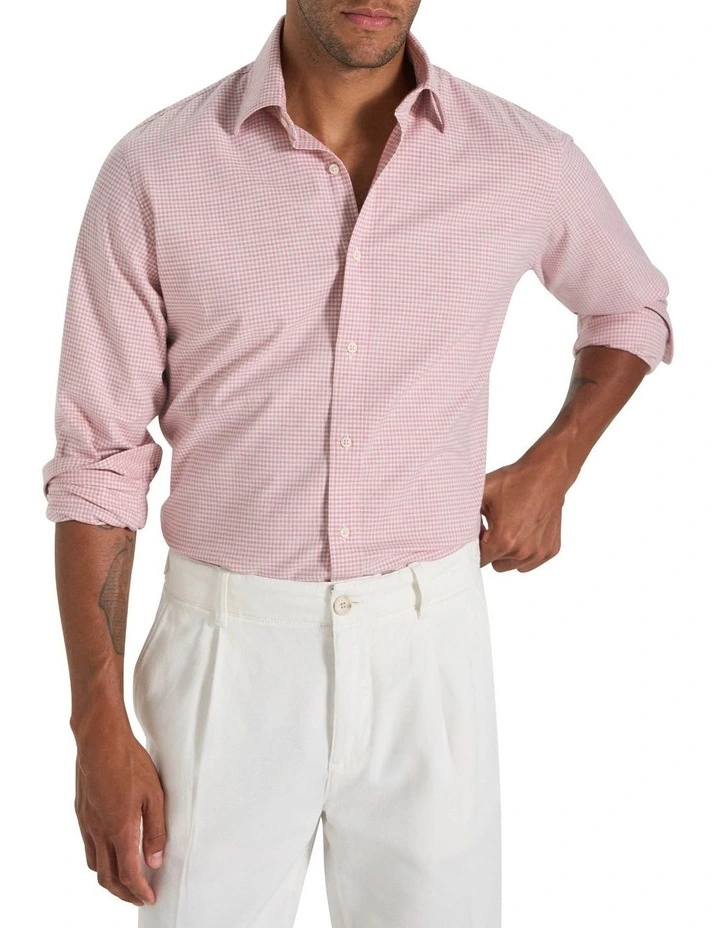 Brosnan Mini Check Shirt in Frosted Cherry image 3