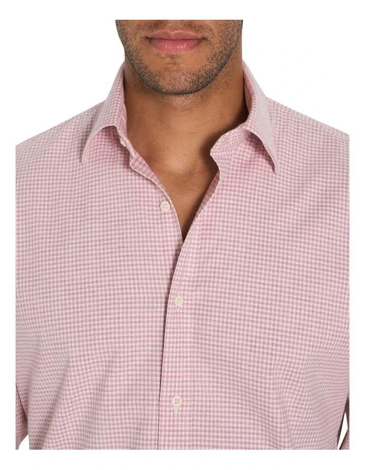 Brosnan Mini Check Shirt in Frosted Cherry image 4