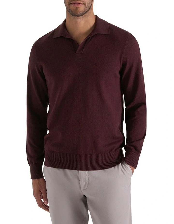 Carter LS Polo in Burgundy image 1