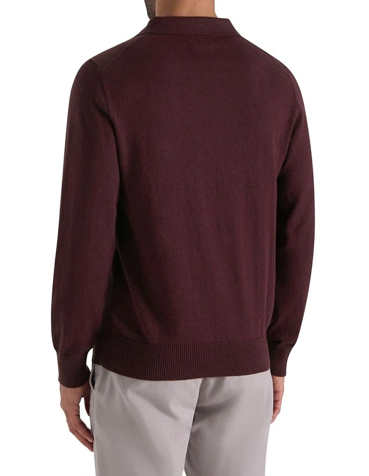 Carter LS Polo in Burgundy image 2