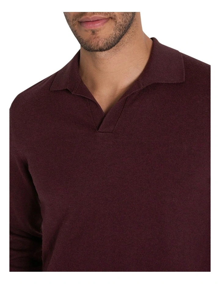 Carter LS Polo in Burgundy image 3