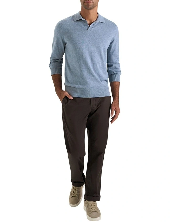 Carter Longsleeve Polo in Light Blue image 4