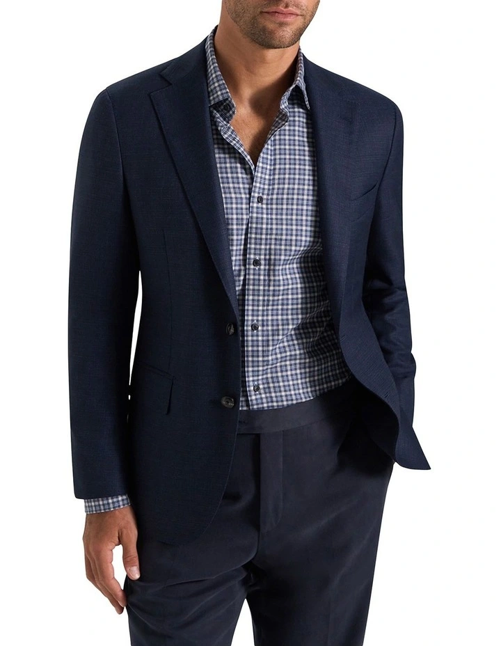 Connery Check shirt in Navy White image 3