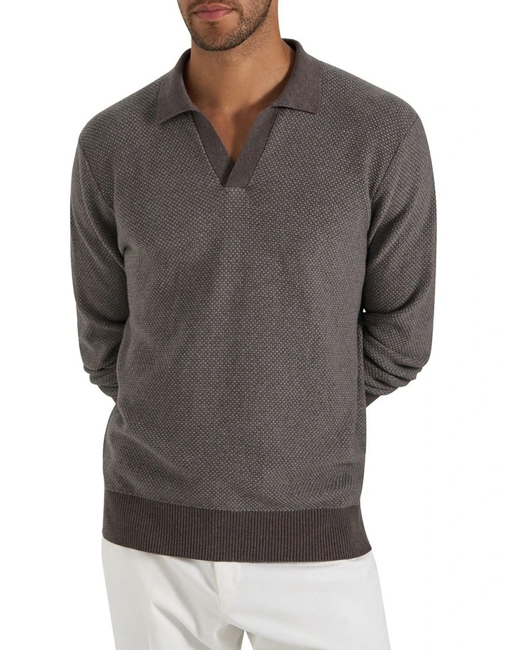 Cope Long Sleeve Polo in Hazelnut image 1