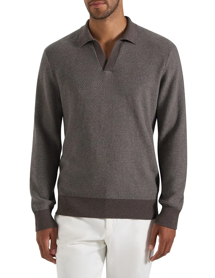 Cope Long Sleeve Polo in Hazelnut image 3