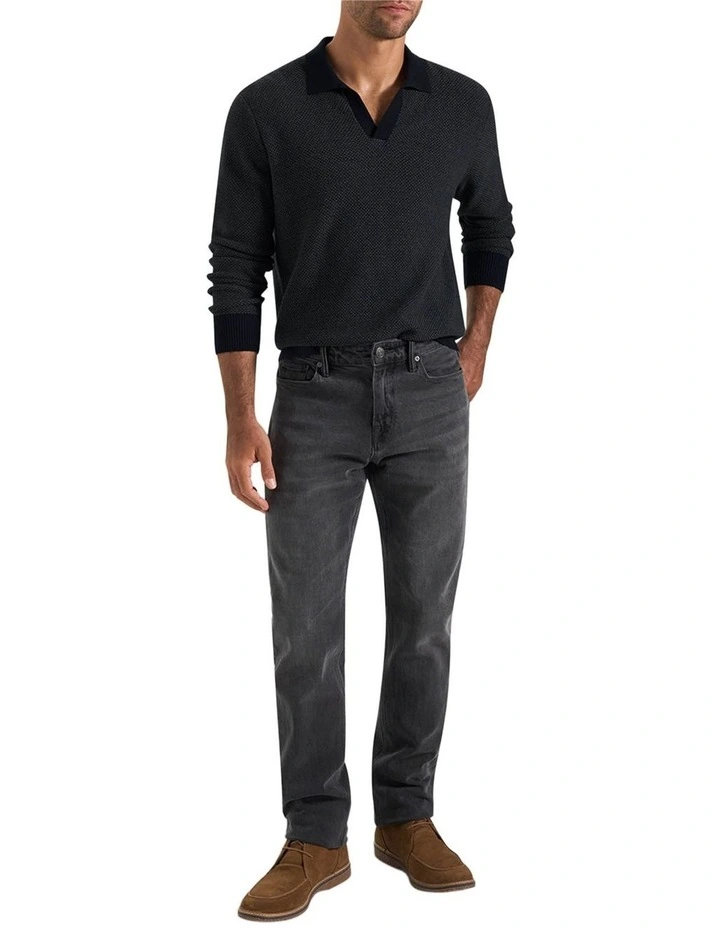 Cope Long Sleeve Polo Shirt in Navy image 5