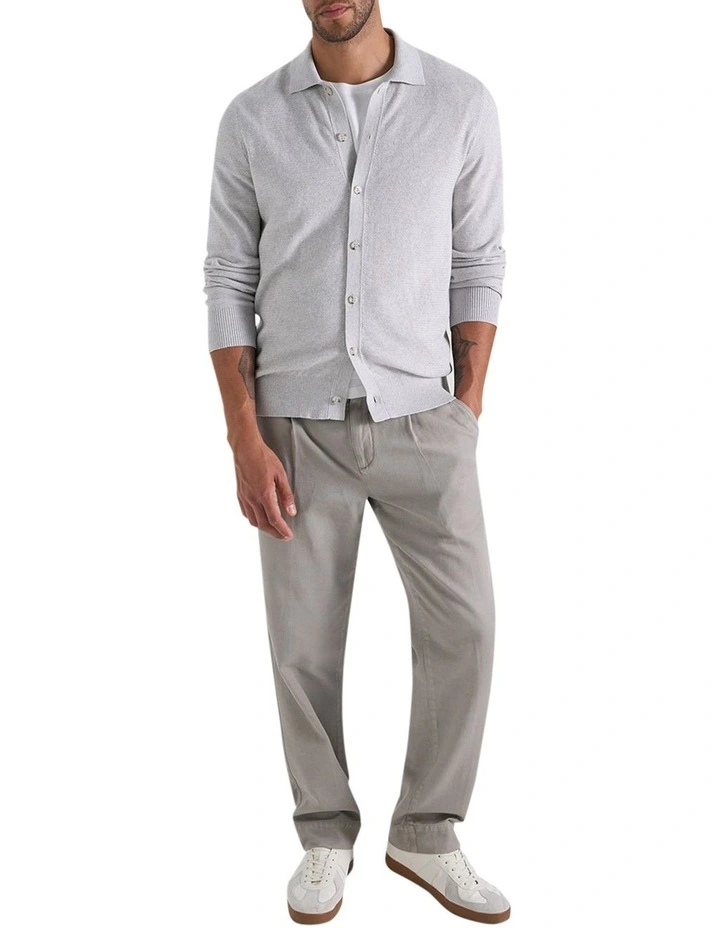Jarvis Knit Shirt in Light Grey Melange image 4