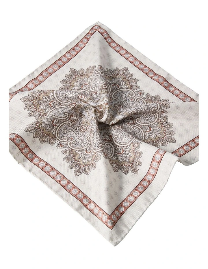 Lunardo Pocket Square in White Peach image 3