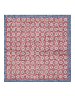 Masserini Pocket Square in Blue Red