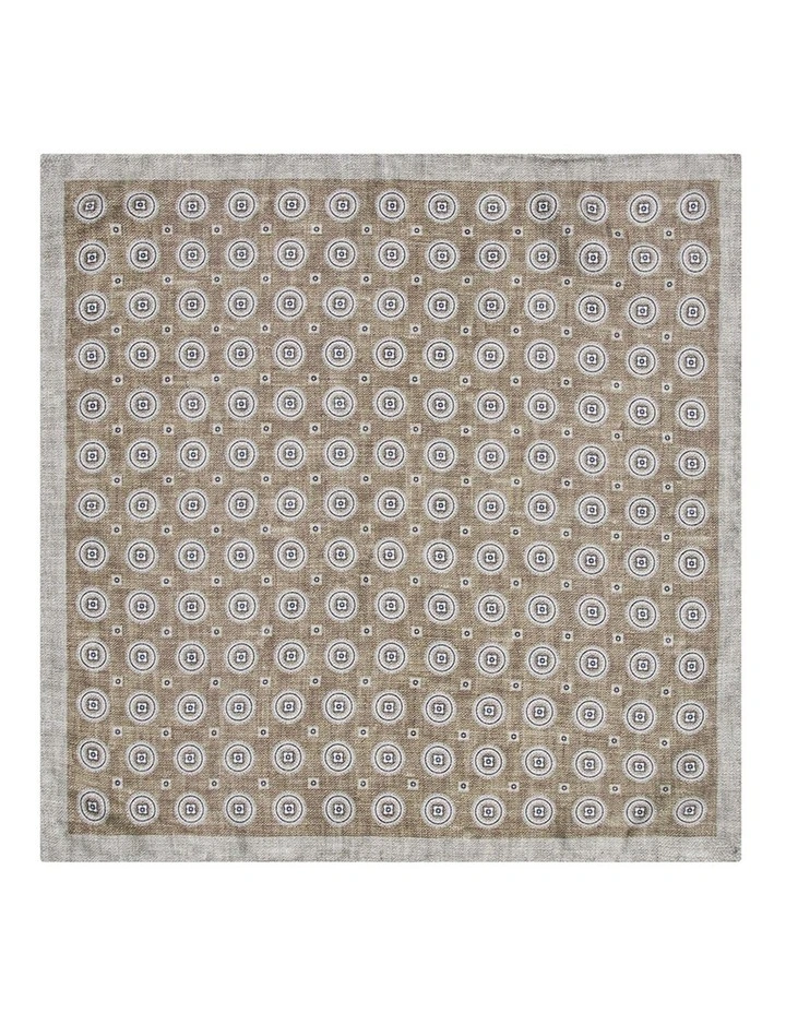 Masserini Pocket Square in Brown White image 1