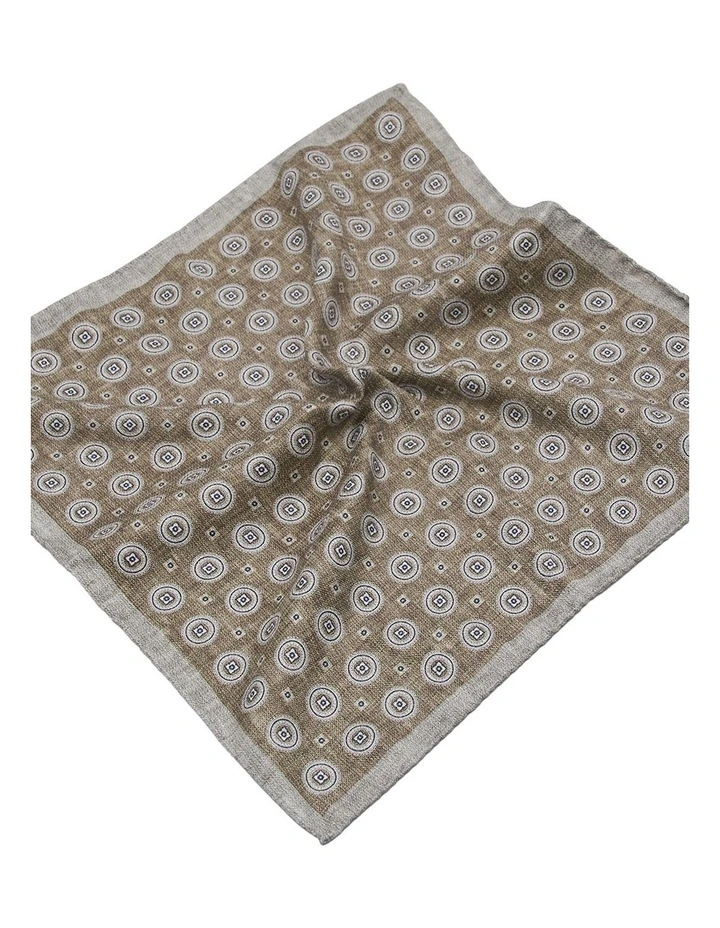 Masserini Pocket Square in Brown White image 2