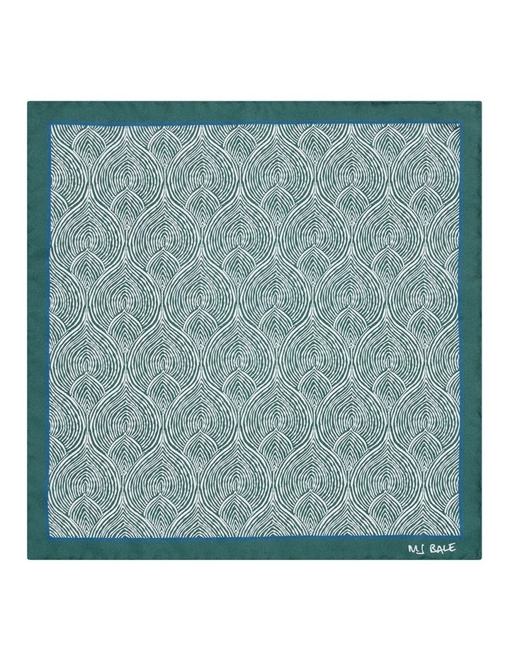 Morgan Pocket Square in Green White image 1
