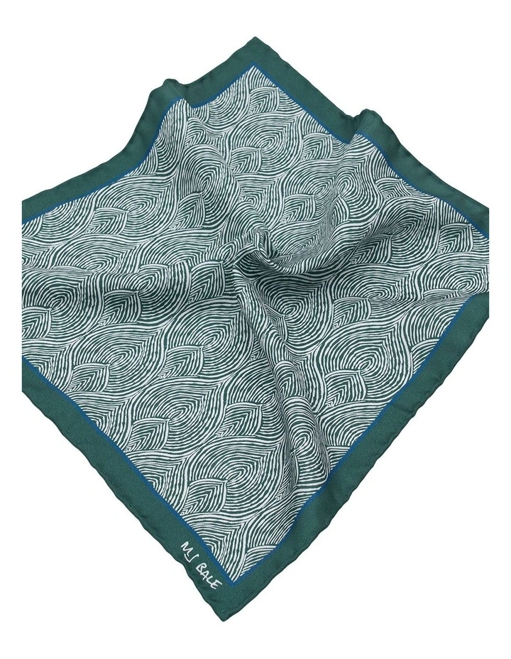 Morgan Pocket Square in Green White image 2