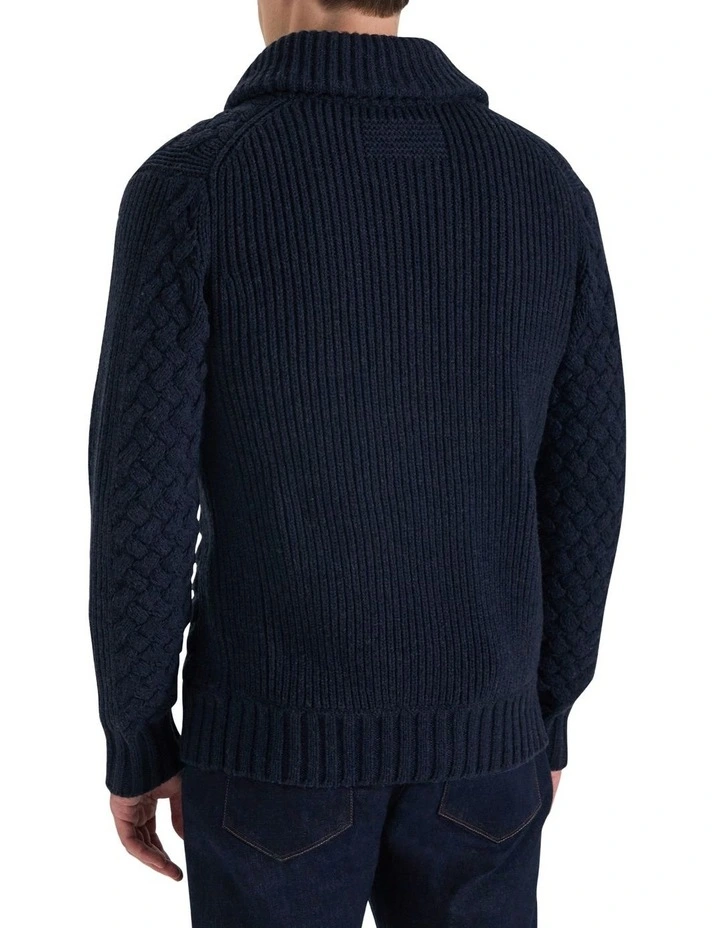Munro Shawl Cardigan in Indigo image 2