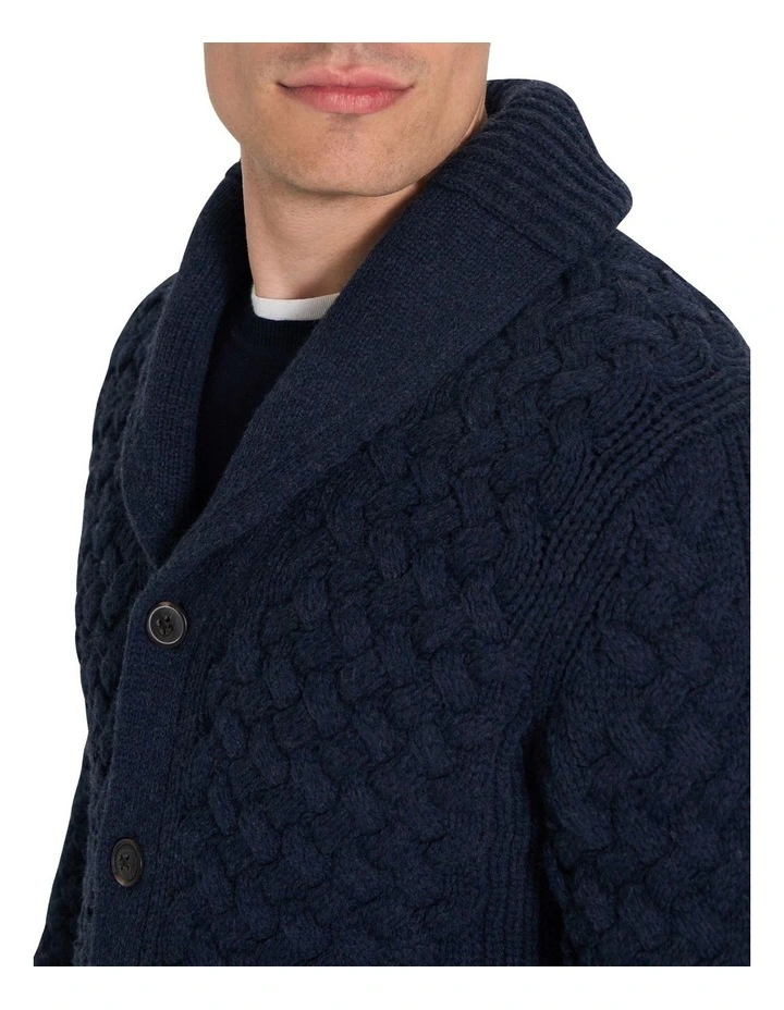 Munro Shawl Cardigan in Indigo image 4