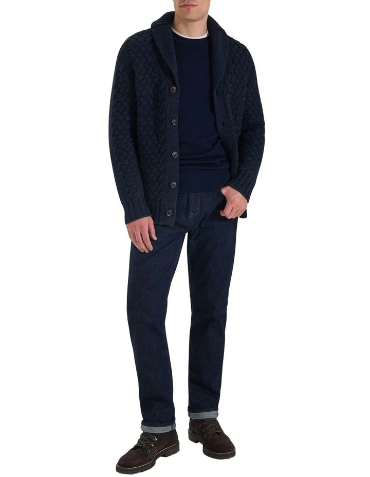 Munro Shawl Cardigan in Indigo image 5