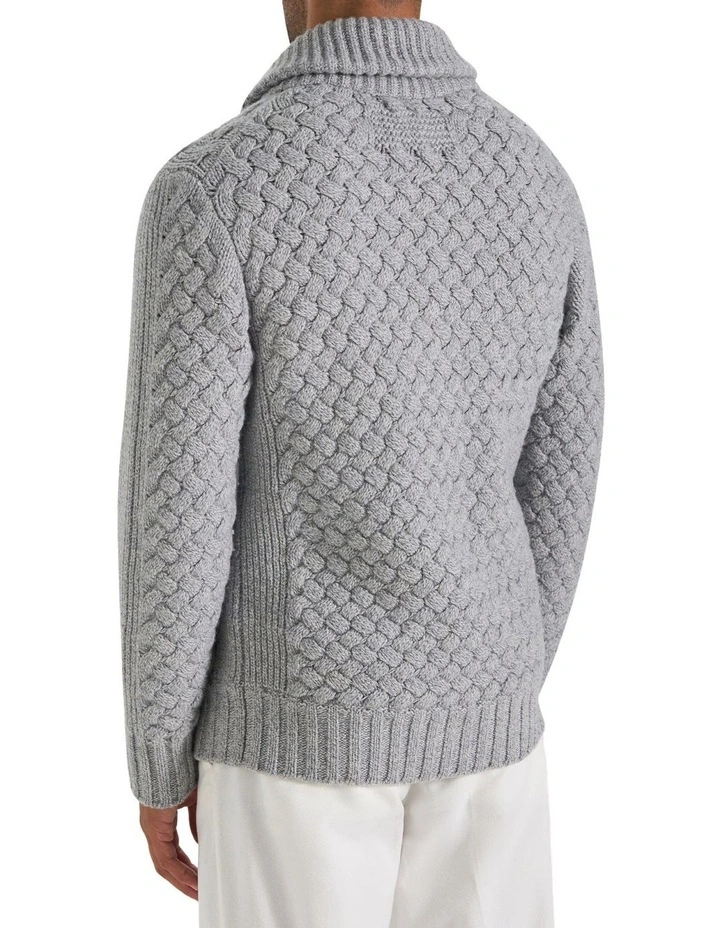 Munro Shawl Cardigan in Light Grey Melange image 2