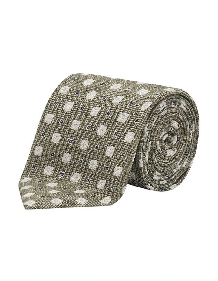 Narcisco Tie in Green Navy White image 1