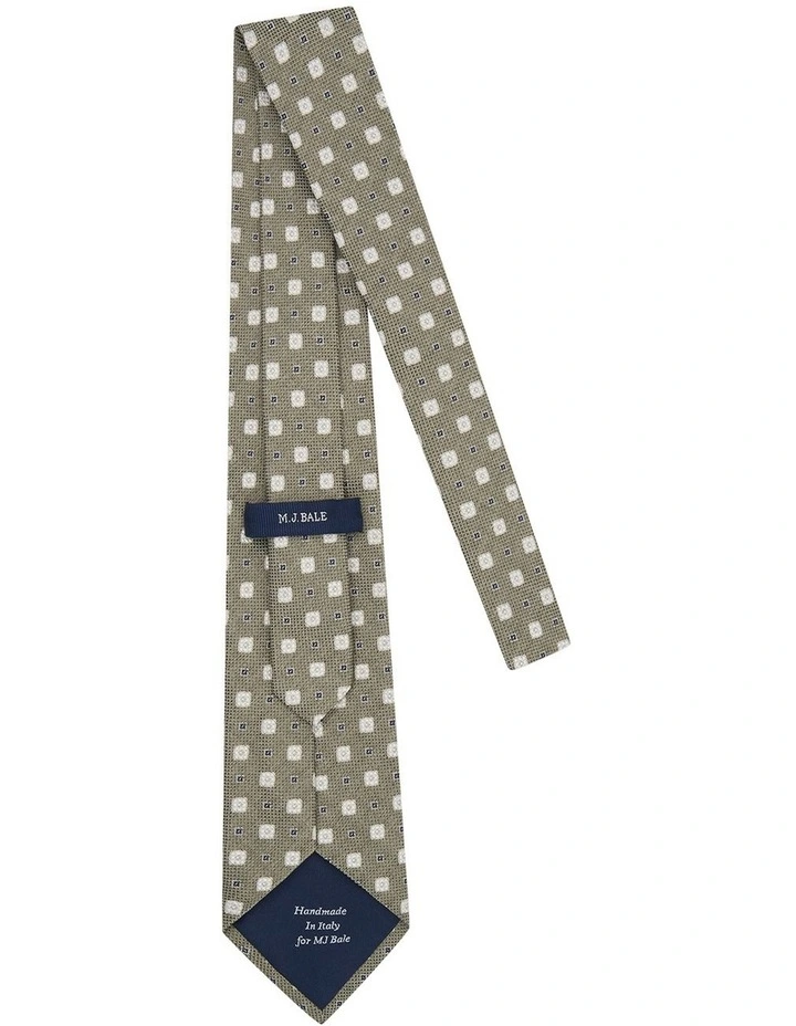 Narcisco Tie in Green Navy White image 3