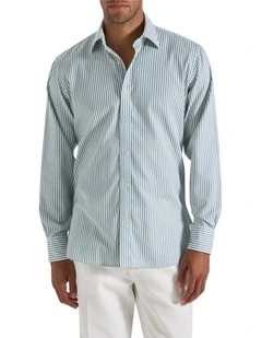 Piccadilly Stripe Shirt in Alpine Green