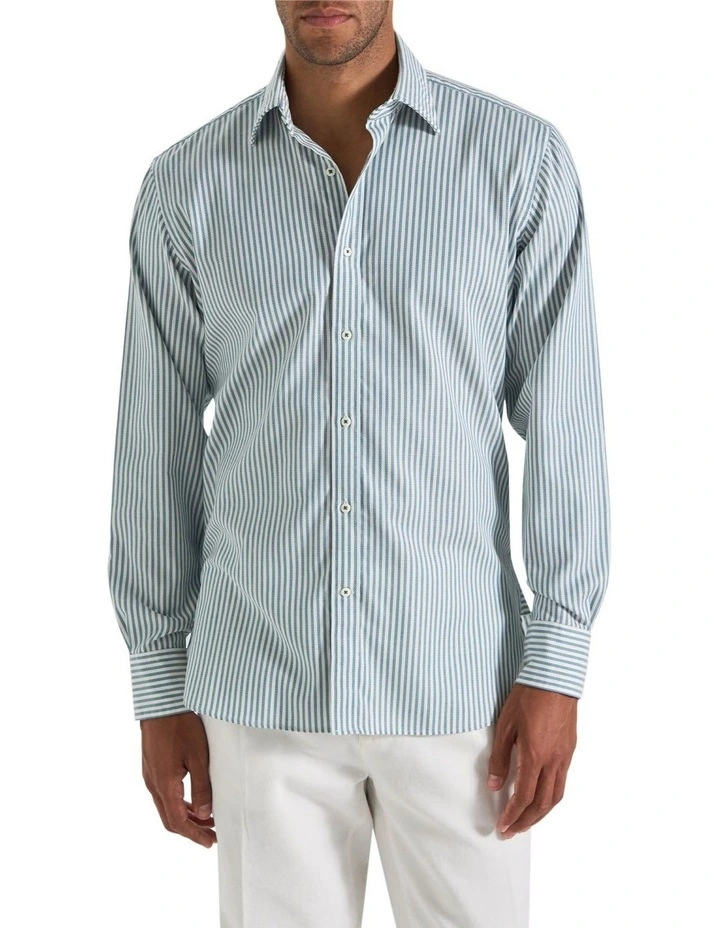 Piccadilly Stripe Shirt in Alpine Green image 1