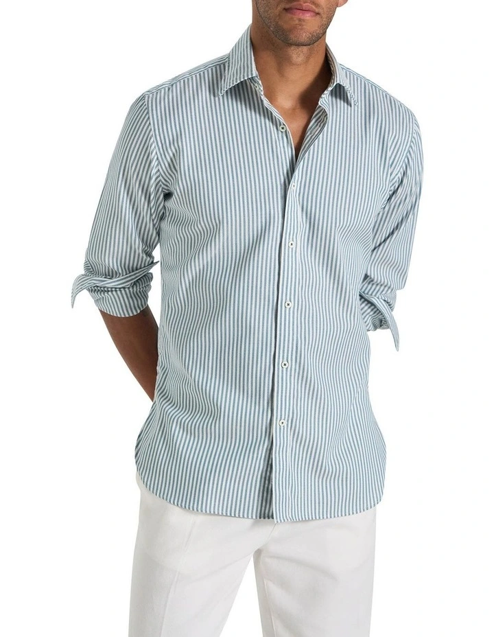 Piccadilly Stripe Shirt in Alpine Green image 2