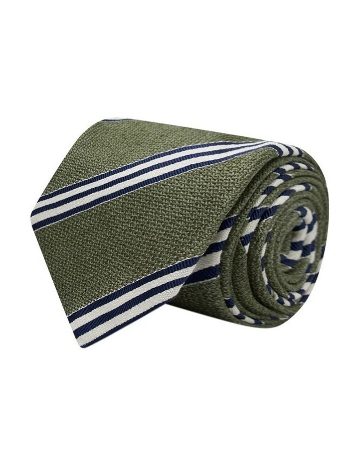 Revalli Tie in Green Navy White image 3