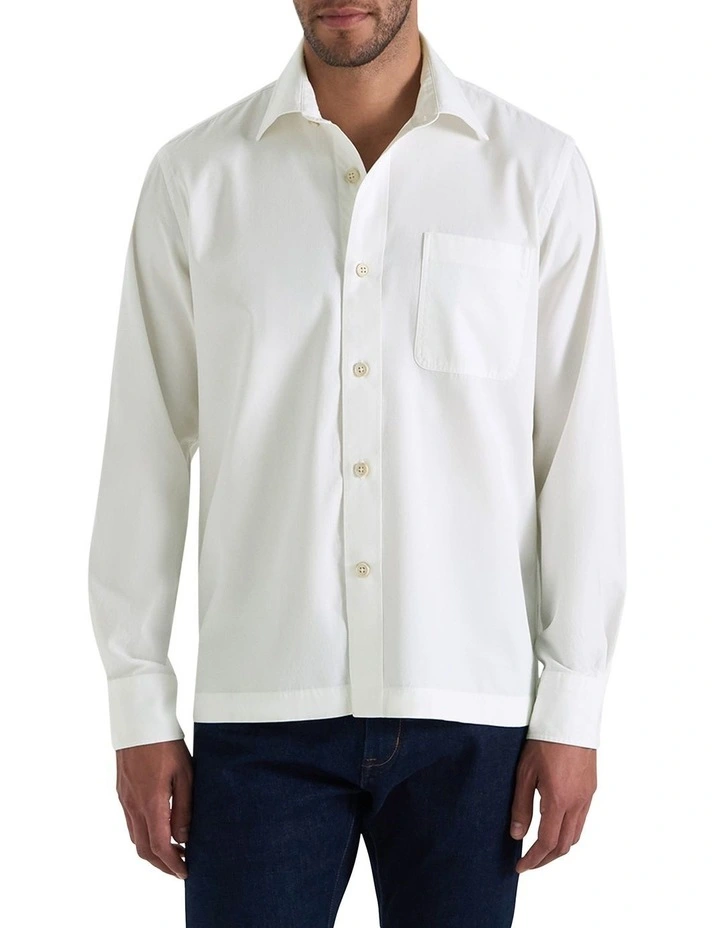 Ridgeway Sea Cotton Shirt in Snow White image 2