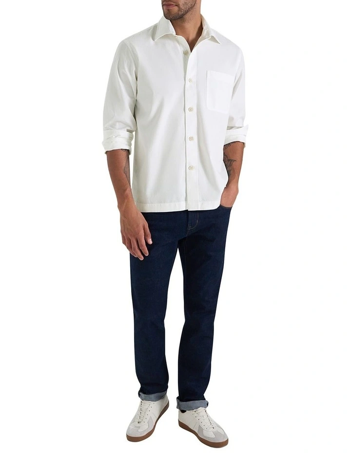 Ridgeway Sea Cotton Shirt in Snow White image 5