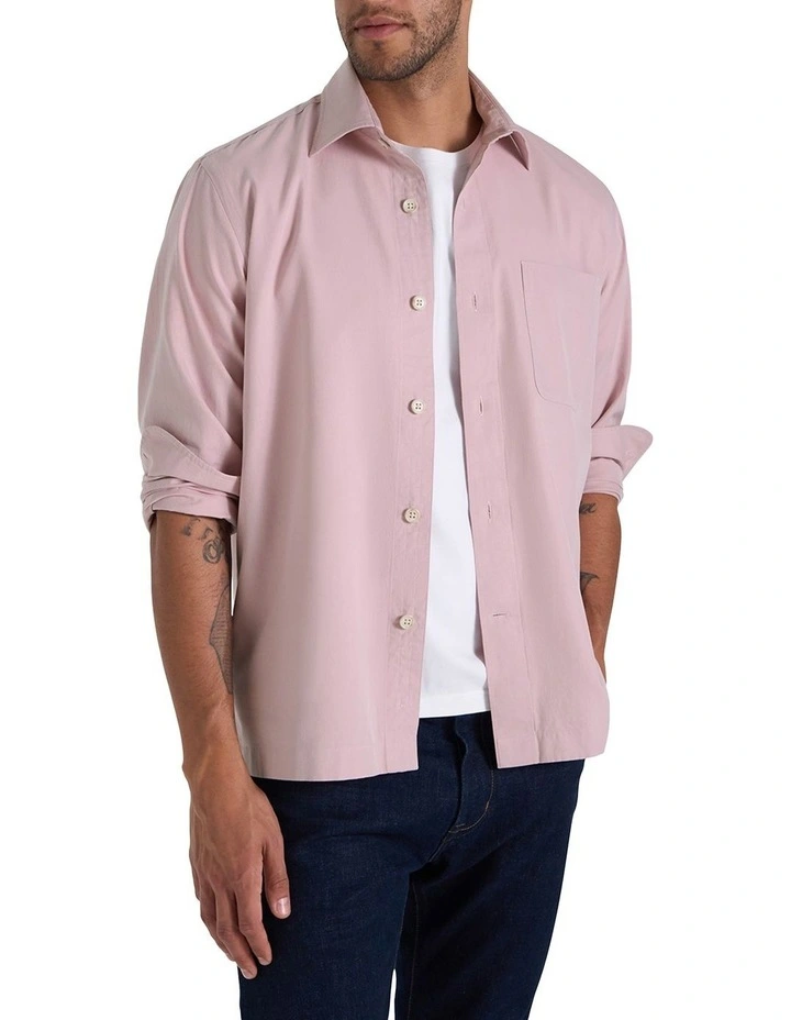 Ridgeway Sea Cotton Shirt in Washed Wine image 1