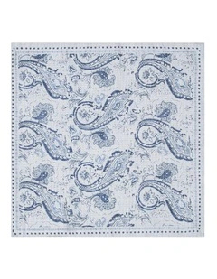 Serafini Pocket Square in White Blue