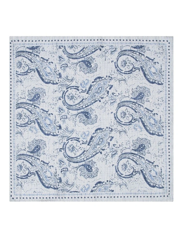 Serafini Pocket Square in White Blue image 1