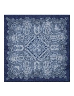 Velluto Pocket Square in Navy