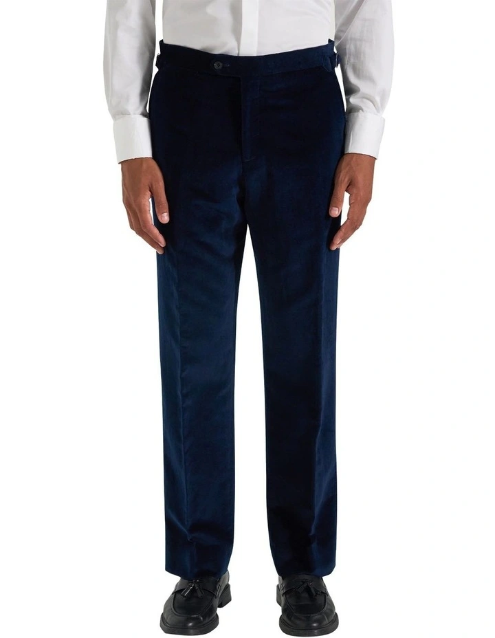 Bowie Flat Front Trouser in Navy image 1