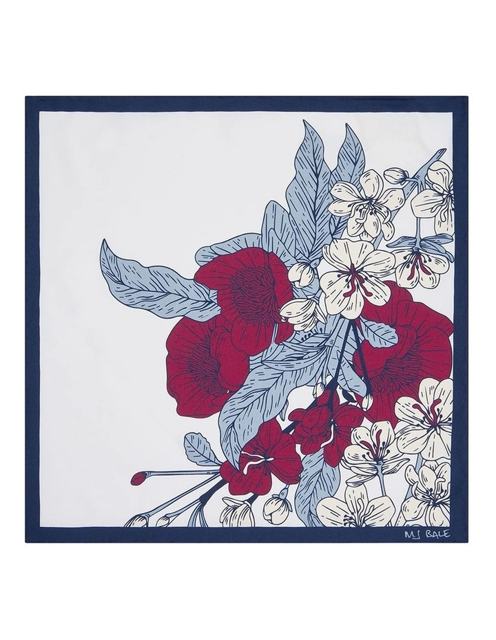 Halford Pocket Square in Navy Burgundy image 1