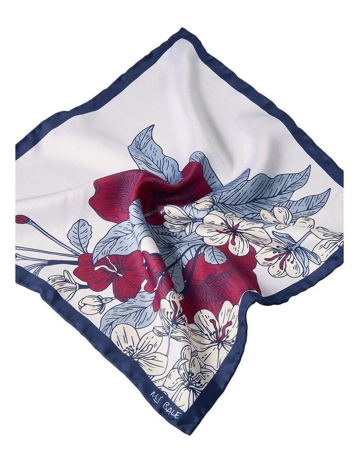 Halford Pocket Square in Navy Burgundy image 2