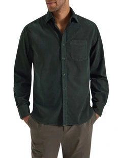 Geoff Cord Shirt in Lodge Green