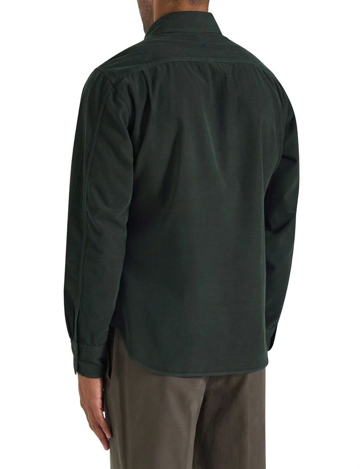 Geoff Cord Shirt in Lodge Green image 2