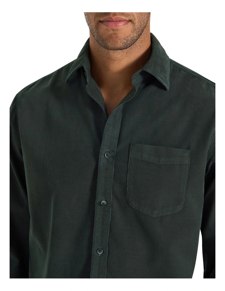 Geoff Cord Shirt in Lodge Green image 4