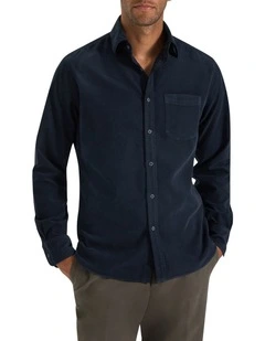 Geoff Cord Shirt in Navy