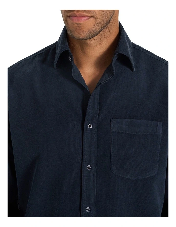 Geoff Cord Shirt in Navy image 4