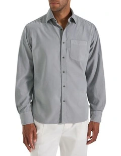 Geoff Cord Shirt in Powder Grey