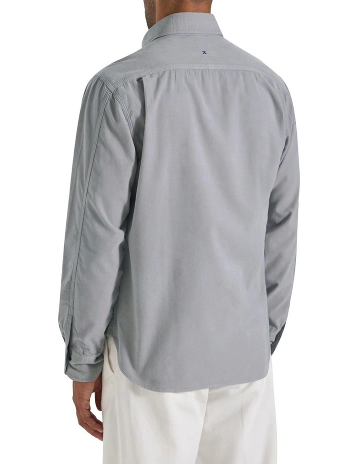 Geoff Cord Shirt in Powder Grey image 2