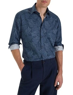 Almagro Printed Shirt in Dark Denim