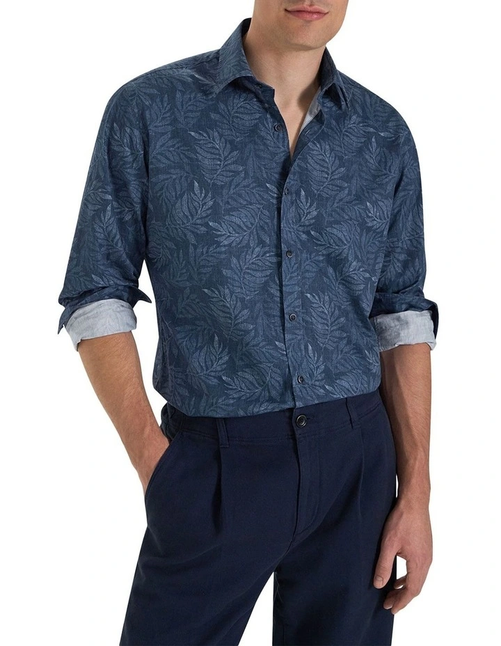 Almagro Printed Shirt in Dark Denim image 1