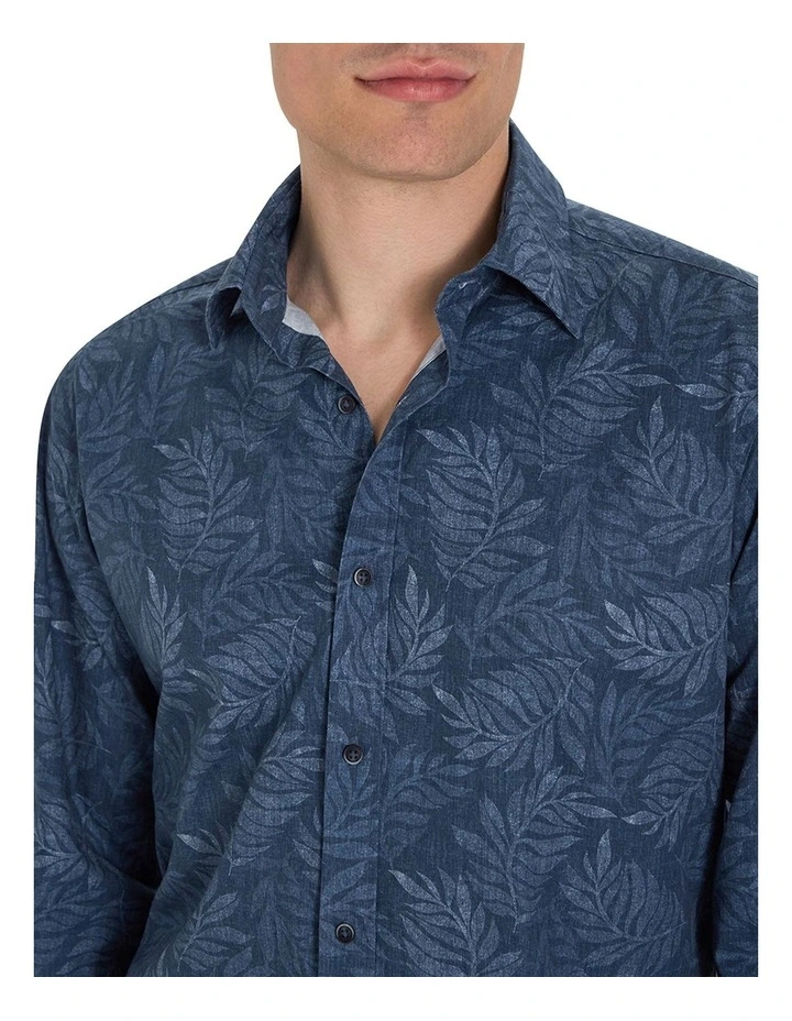Almagro Printed Shirt in Dark Denim image 2